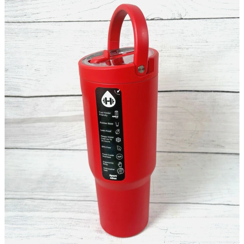 HYDROJUG 40oz Stainless Steel Tumbler Vacuum Insulated Leakproof Alumni Red NEW